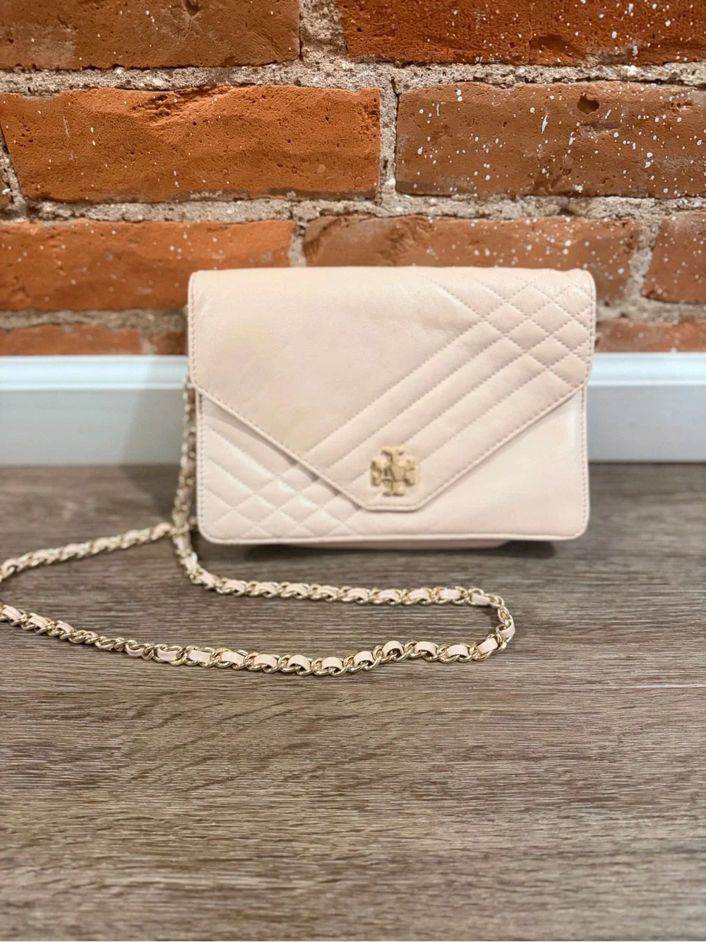 Tory Burch Quilted Convertible Chain Crossbody - Blush Pink